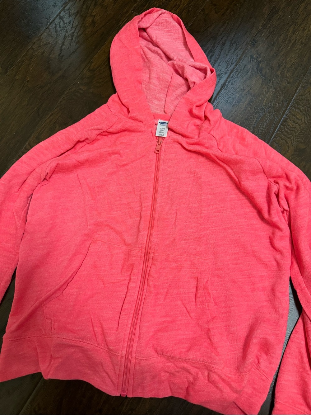 Old Navy Girls Neon Coral Full-Zip Hoodie